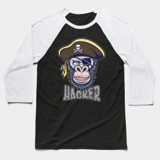 Hacker -  Pirate Gorilla Baseball T-Shirt